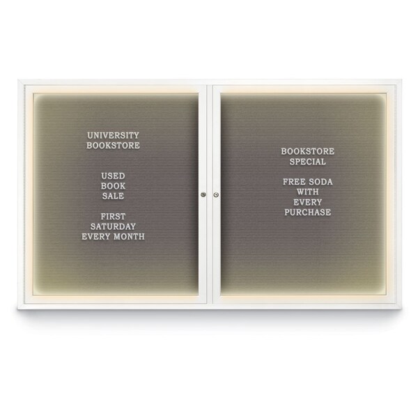 United Visual Products Indoor Enclosed Combo Board, 42"x32", Black Frame/Black & Pearl UVCB4232B-BLACK-PEARL - main